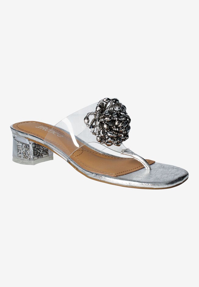 Fenella Thong Sandal, CLEAR SILVER PEWTER, hi-res image number null