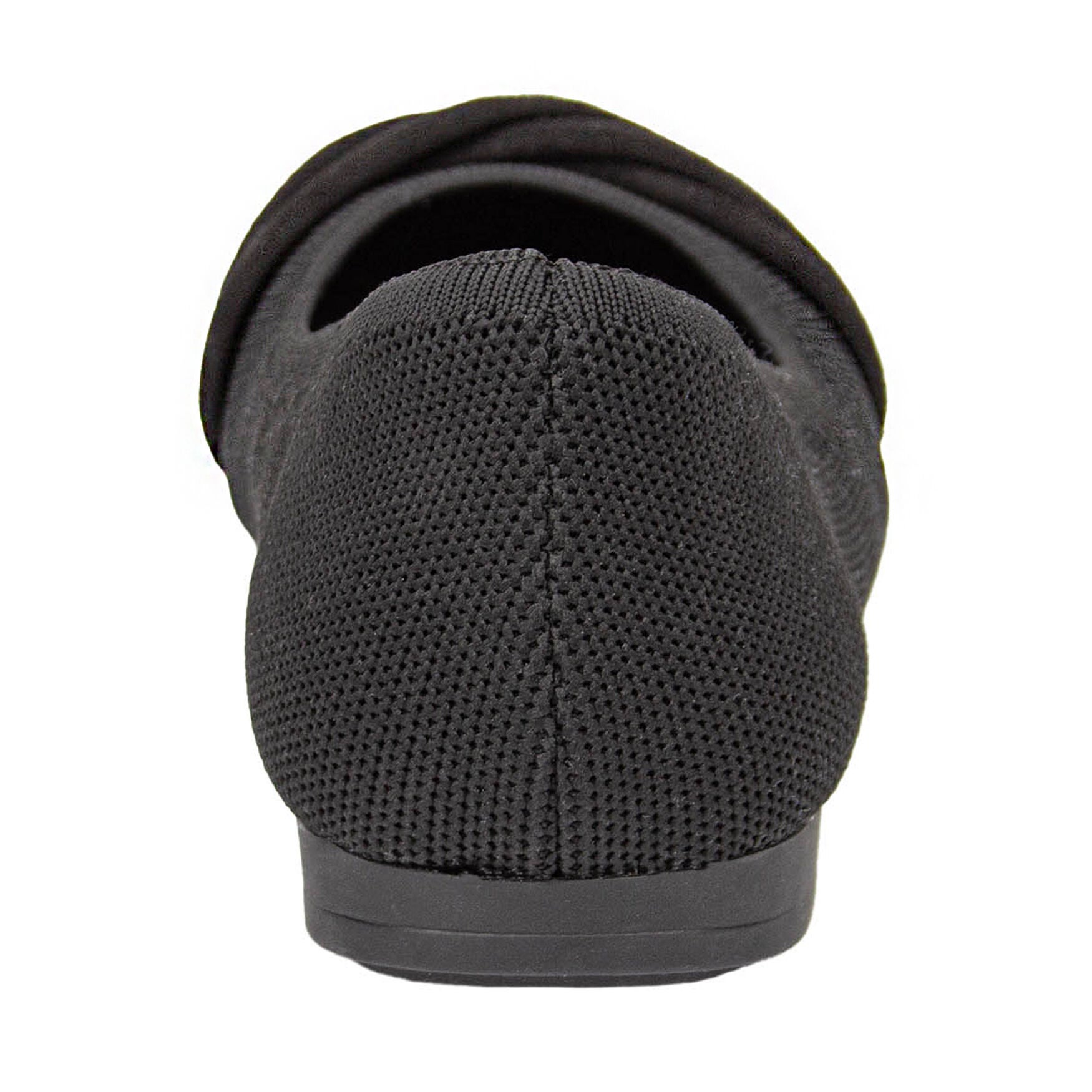 Nissa Square Toe Stretch Knit Flat, BLACK KNIT, on-hover image number 1