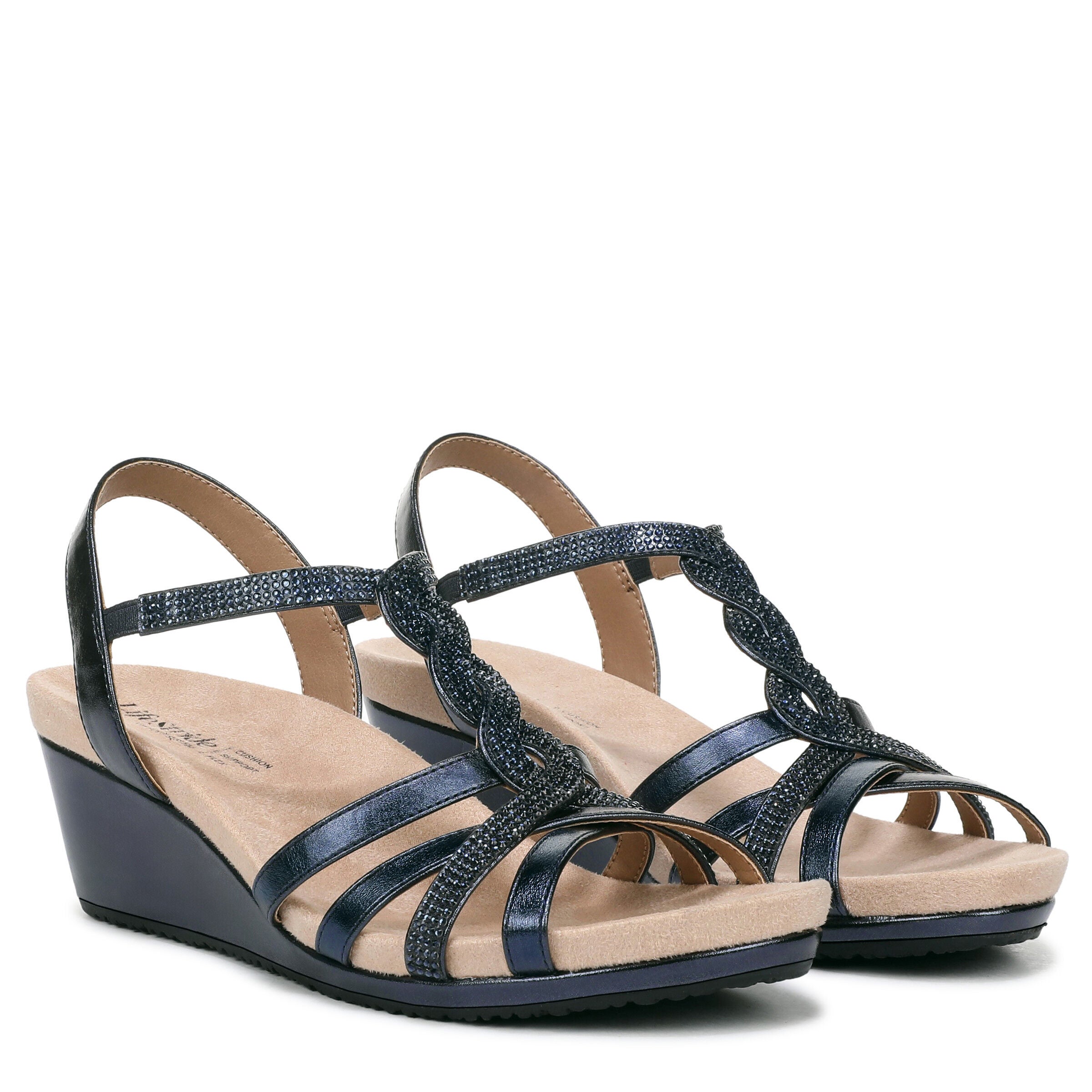 Miami Wedge Sandal, LUX NAVY, alternate image number 2