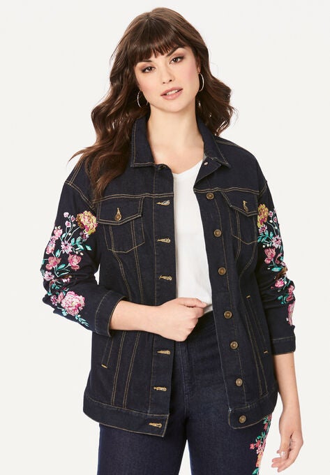 Embellished Boyfriend Jacket, MULTI EMBELLISHED BOUQUET, hi-res image number null