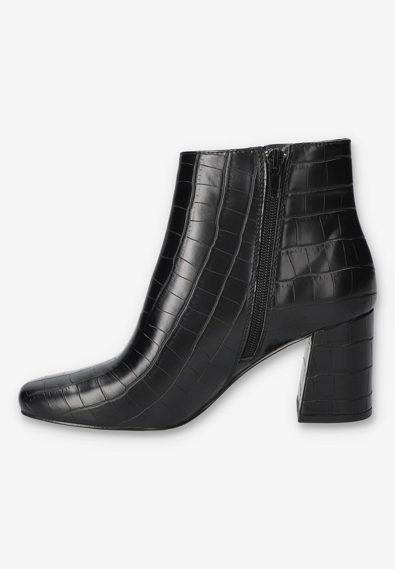 Wilma Square Toe Ankle Boot, BLACK CROCO, alternate image number 4