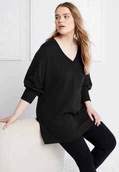 V-Neck French Terry Sweatshirt