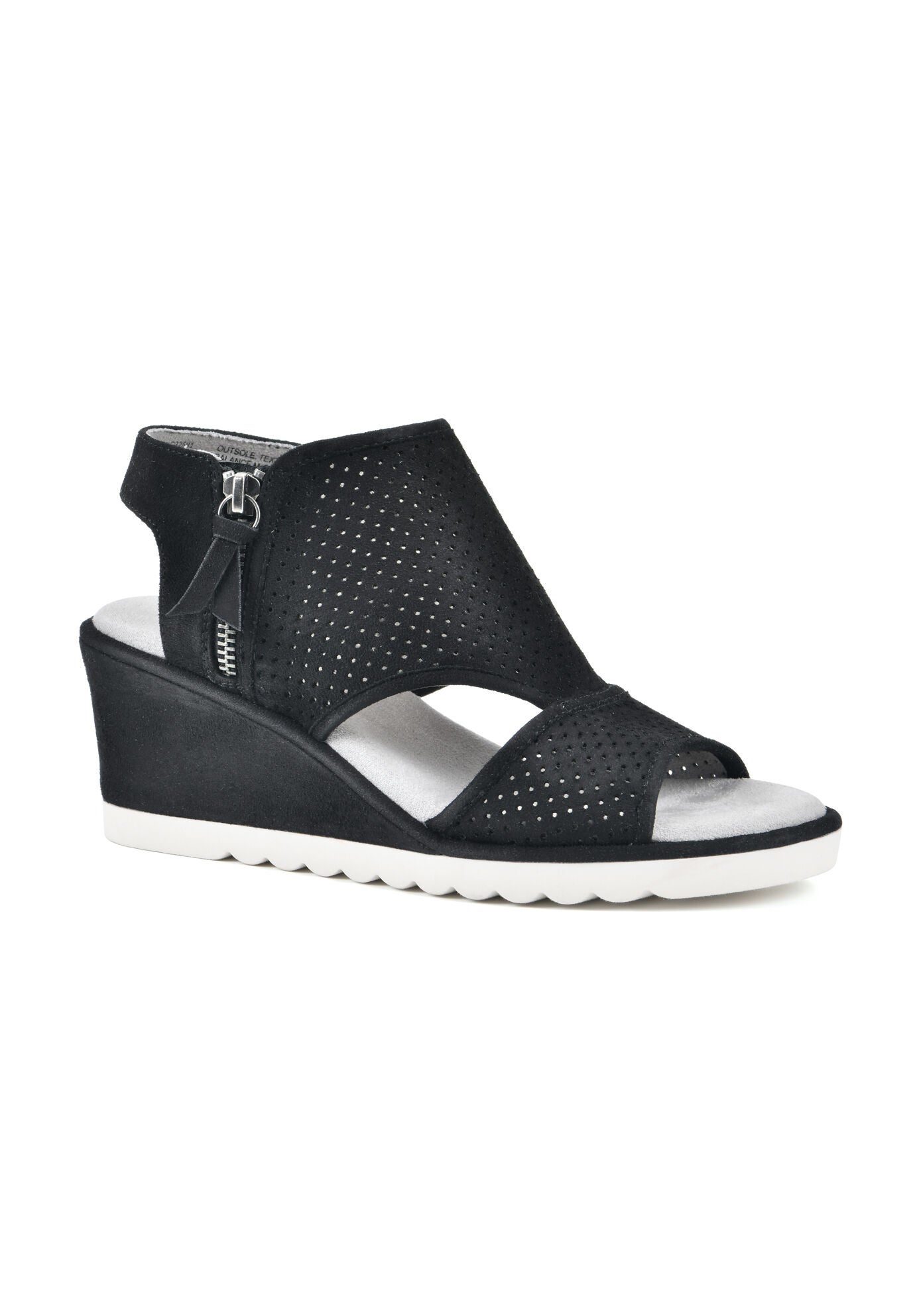 Abby Wedge Sandal, BLACK SUEDE, hi-res image number 0