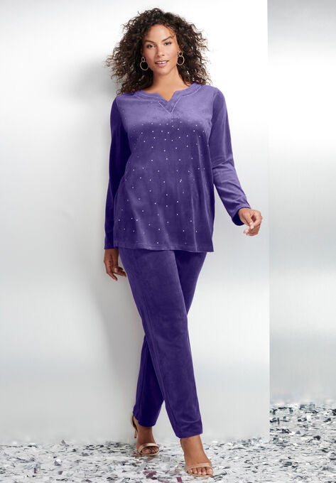 Velour Tunic & Pant Set, , alternate image number null