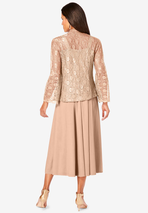 Glitter & Lace Jacket Dress Set, , on-hover image number null