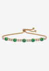 1.60 Cttw. Birthstone And Cz Gold-Plated Bolo Bracelet 10", MAY, hi-res image number null
