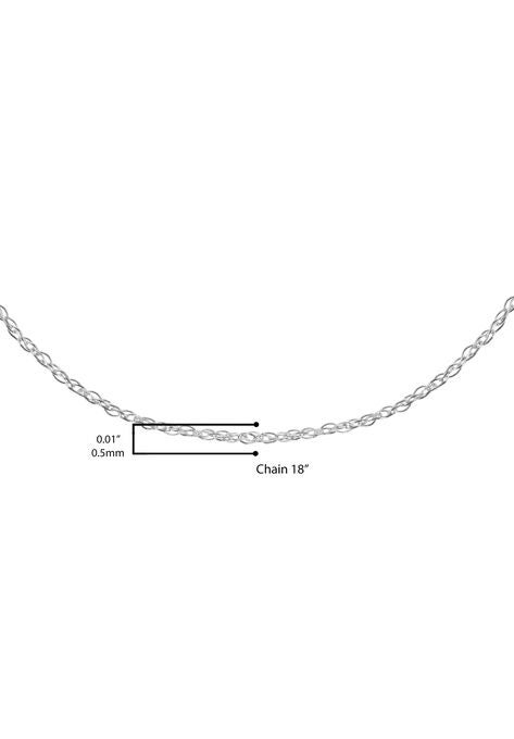 Solid White Gold Rope Chain Necklace Unisex 18", , alternate image number null