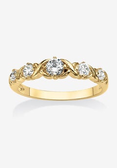 Yellow Gold-Plated Simulated Birthstone Ring