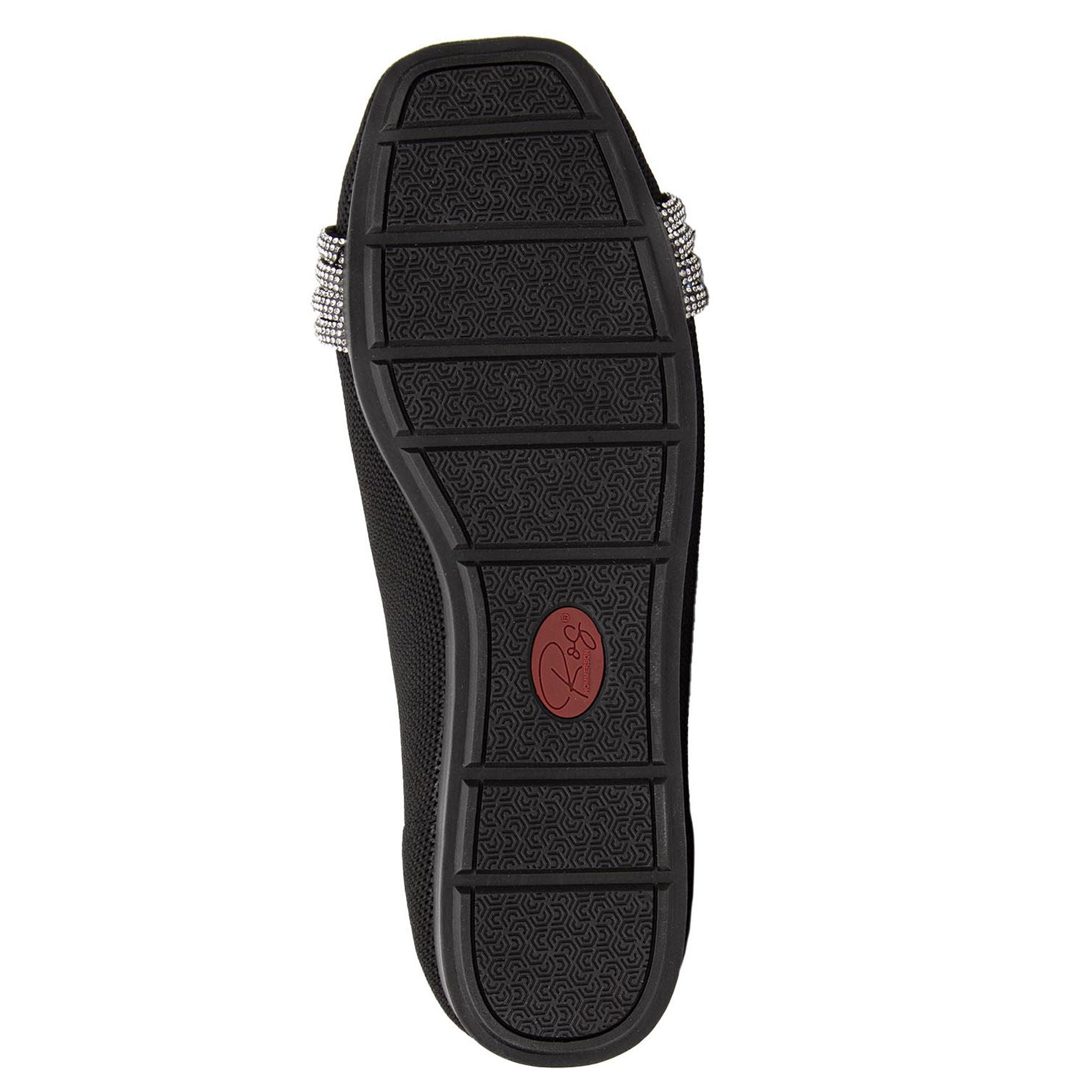 Nissa Square Toe Stretch Knit Flat, BLACK KNIT RHINE, alternate image number 6
