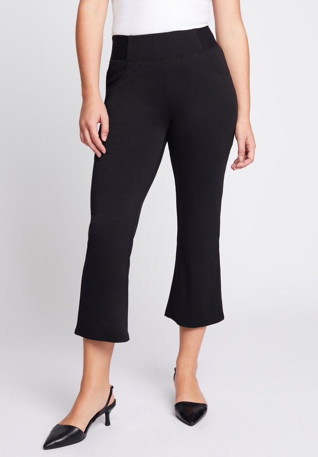 FormFit Ponte Cropped Flare Pant, BLACK, hi-res image number null