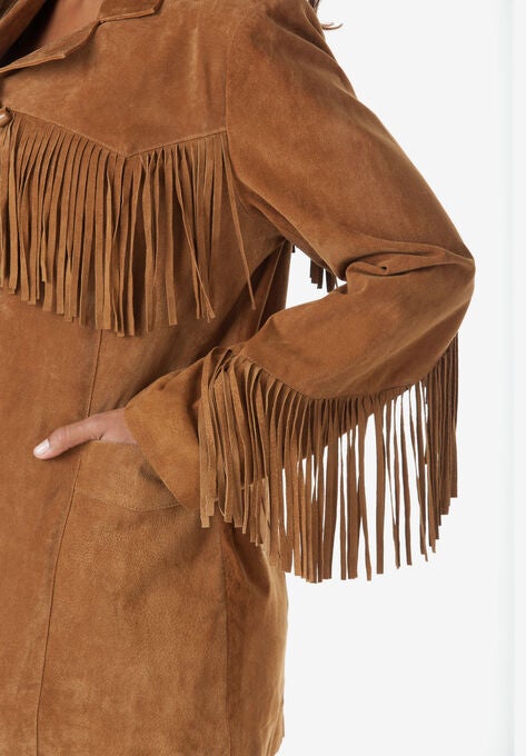 Fringe Suede Jacket, , alternate image number null