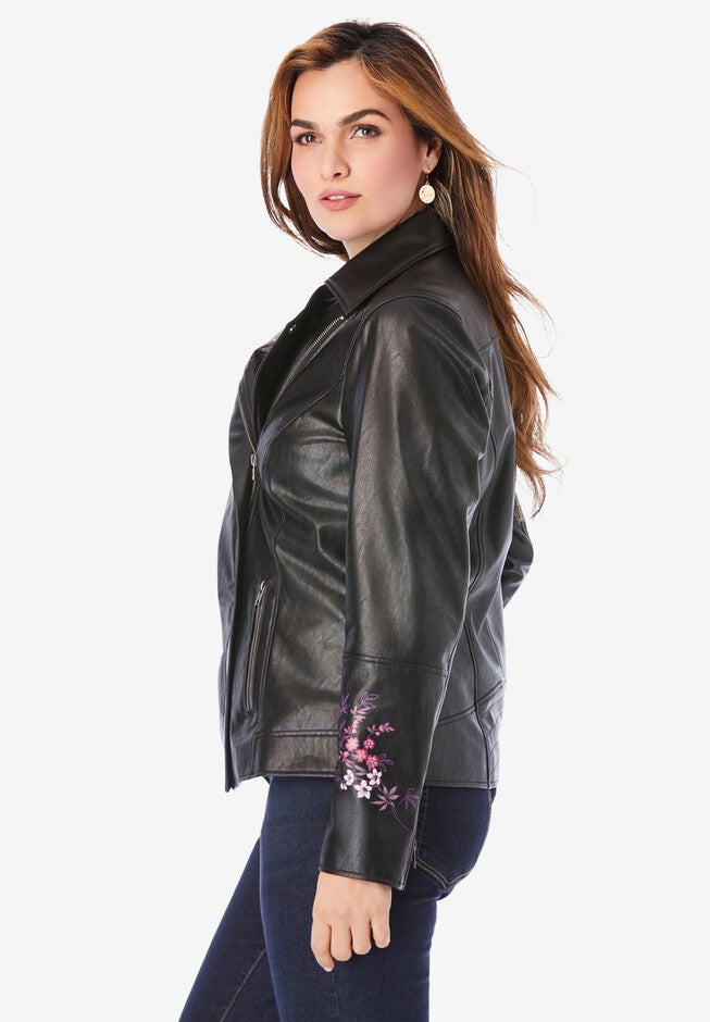 Floral Moto Jacket, , alternate image number null