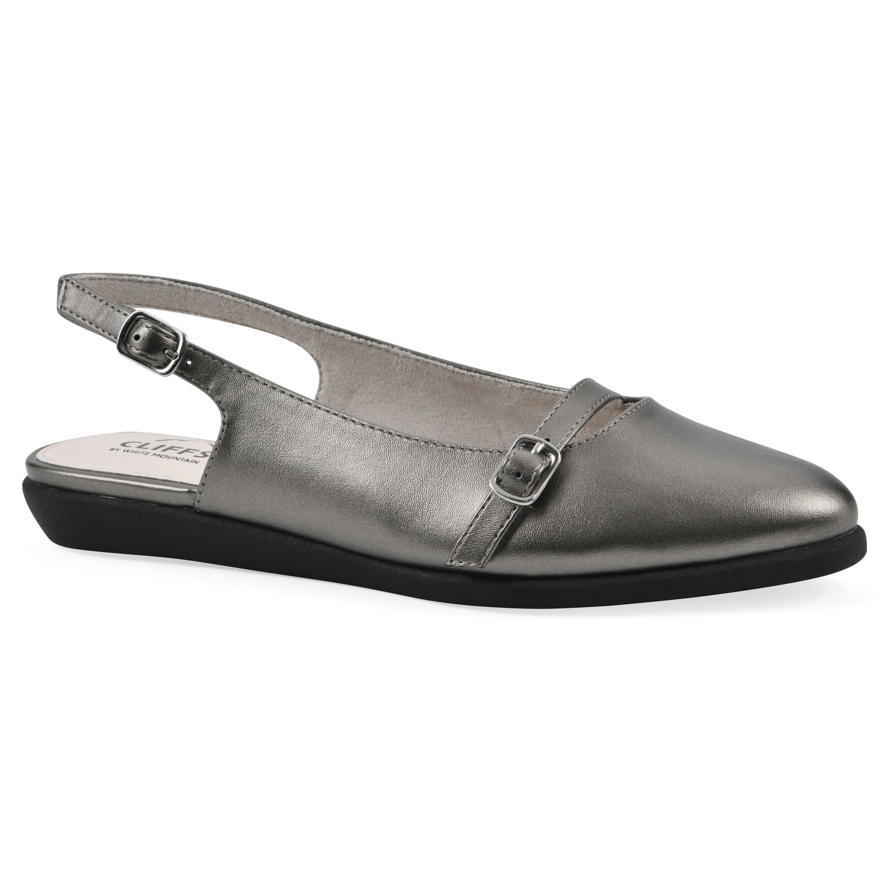 Miloni Slingback Flat, PEWTER METALLIC, hi-res image number 0