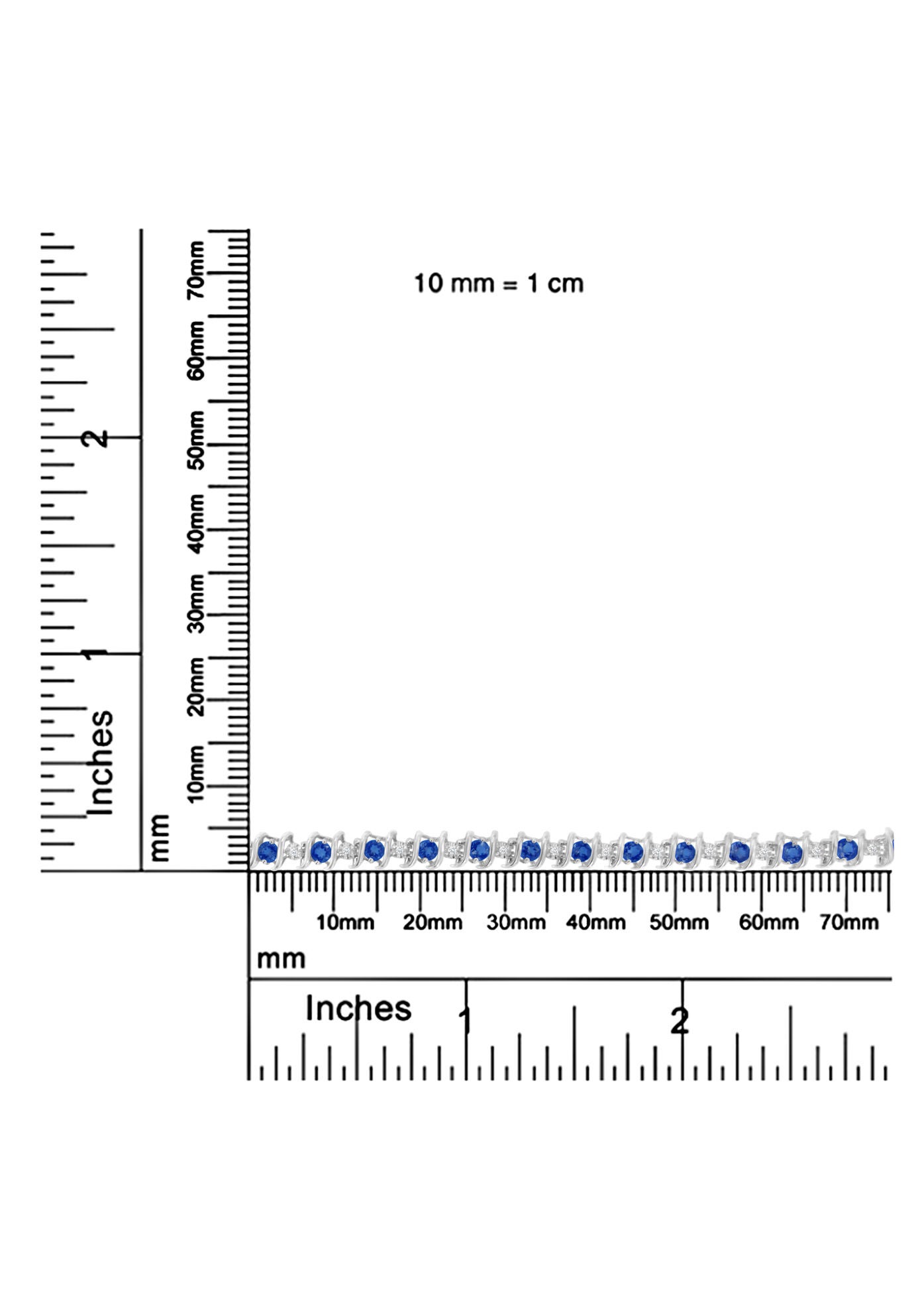 Sterling Silver Gemstone & Round Diamond Tennis Bracelet Blue Sapphire September Birthstone, , alternate image number 6