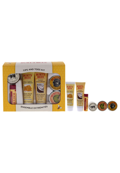Tips And Toes Kit -6 Pc Kit 0.3Oz Hand Salve, 0.25Oz Almond And Milk Hand Cream, 0.3Oz Lemon Butter Cuticle Cream, 0.75Oz Coconut Foot Cream, 0.75Oz Honey And Grapeseed Hand Cream, 0.15Oz Pomegranate Moisturizing Lip Balm, O, hi-res image number null