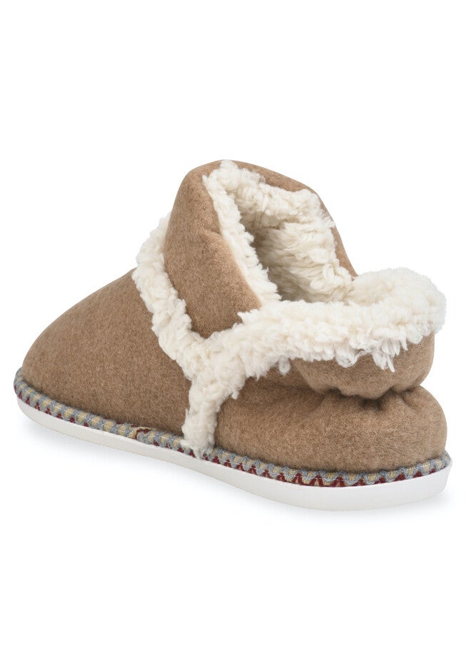 Faux Wool Felted Ankle Boot Slippers, , on-hover image number 1