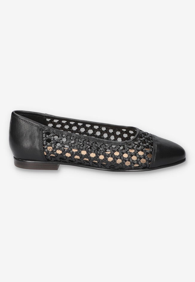 Beloved Square Toe Flat, BLACK, alternate image number 2