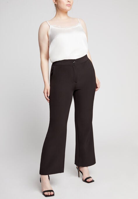 Curvie Fit Wide-Leg Corner Office Pants., BLACK, hi-res image number null