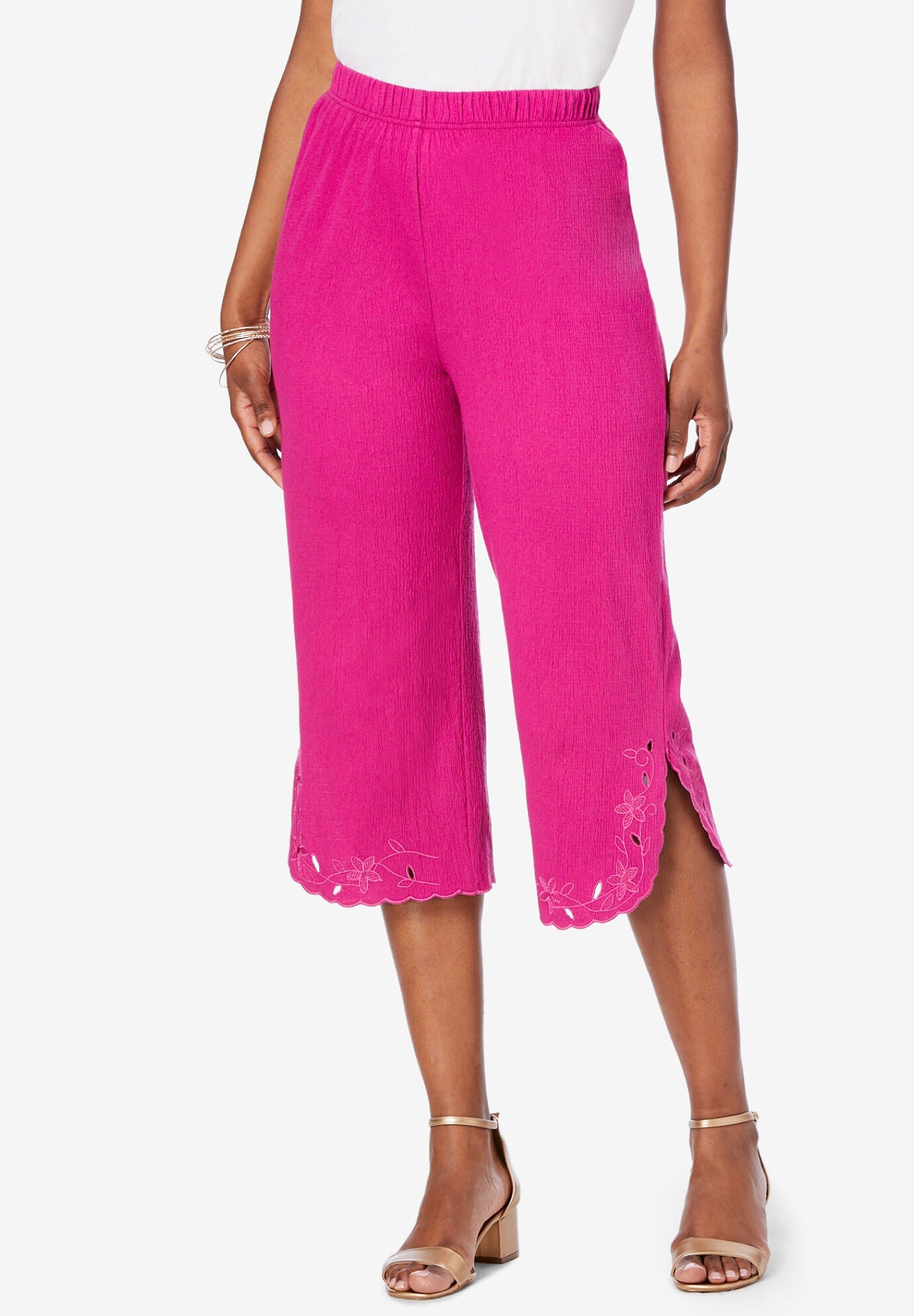 Crinkle gauze capris best sale