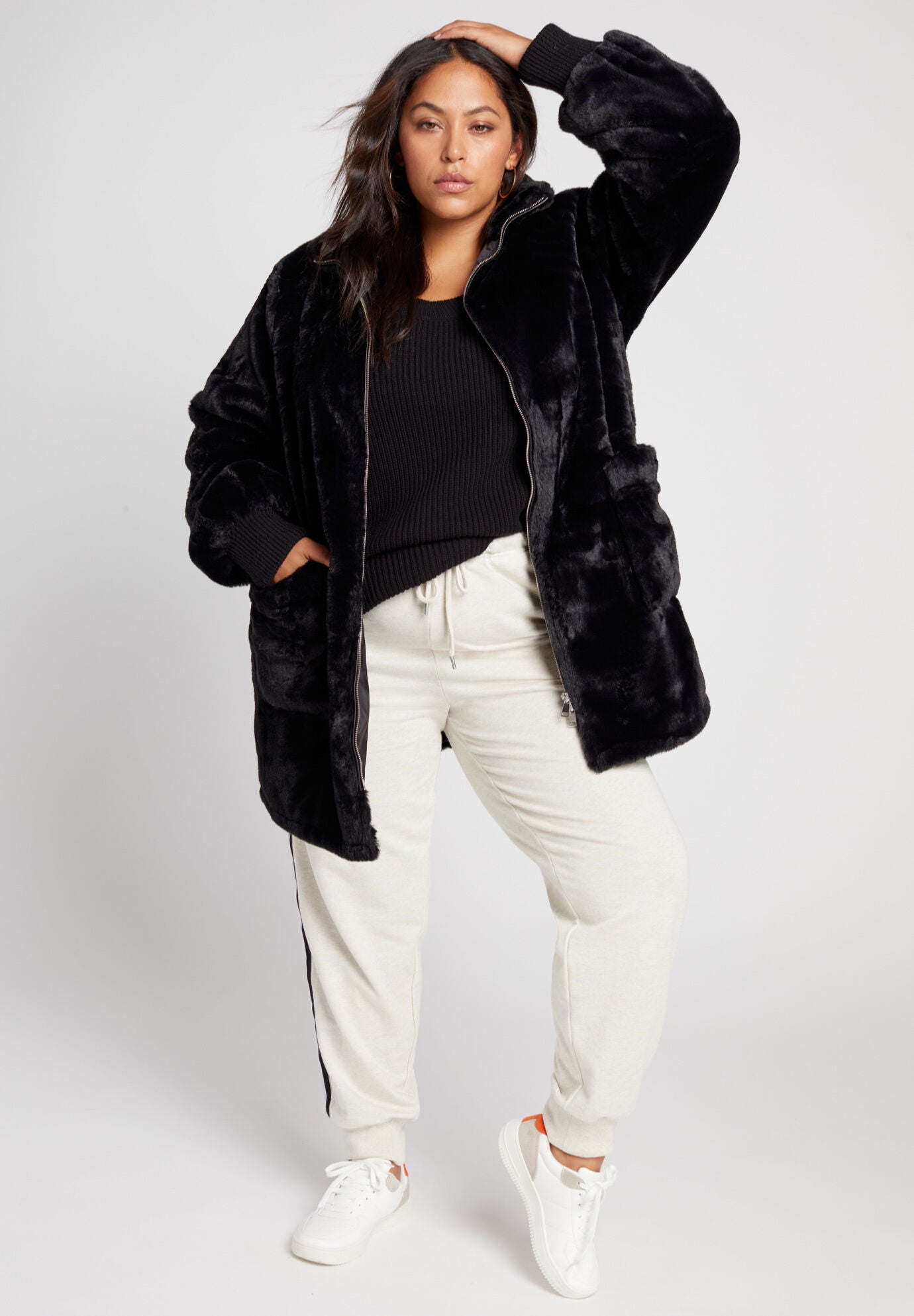 Zip up best sale fur coat