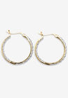 1/10 Cttw. Round Diamond Accented Hoop Earrings 14K Gold Over Sterling Silver Jewelry, , on-hover image number null