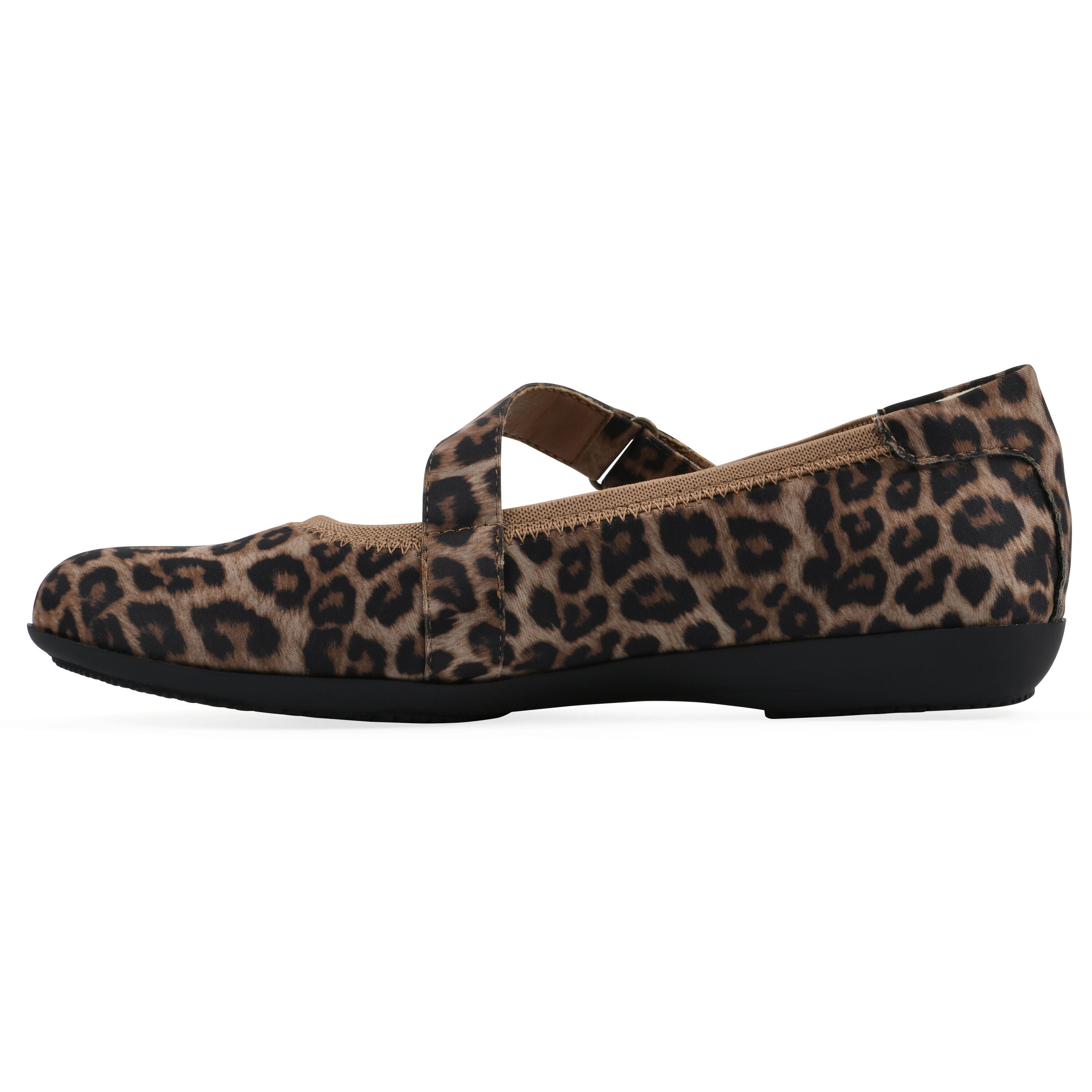 Carwen Mary Jane Flat, TAN LEOPARD NYLON, alternate image number 3