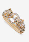 Gold Tone Leopard Collar Necklace, Earring and Bracelet Set, , alternate image number null