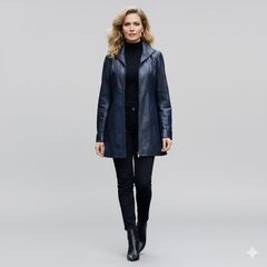 Plus Size A-Line Leather Jacket