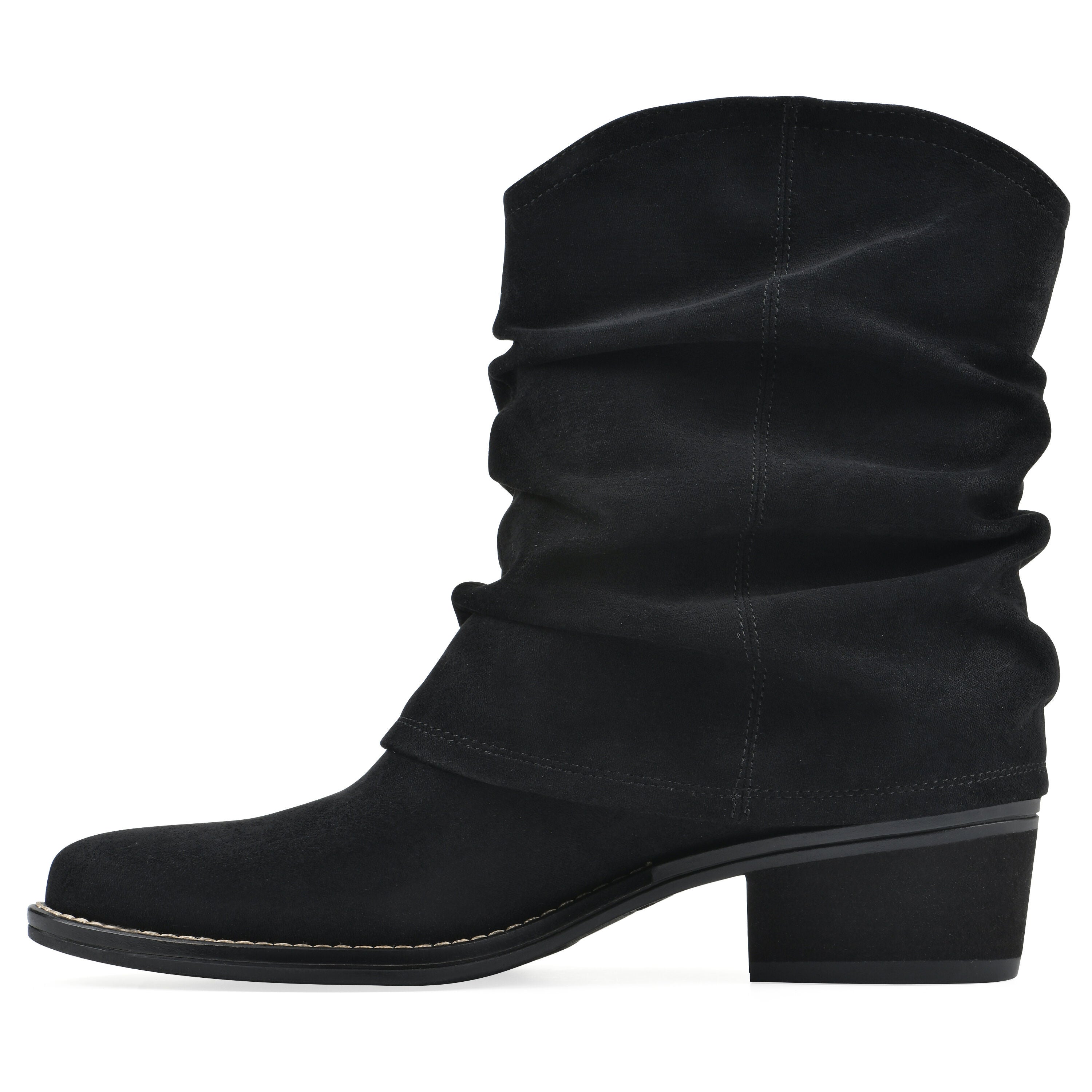 Alden Mid Calf Western Bootie, BLACK FABRIC, alternate image number 3