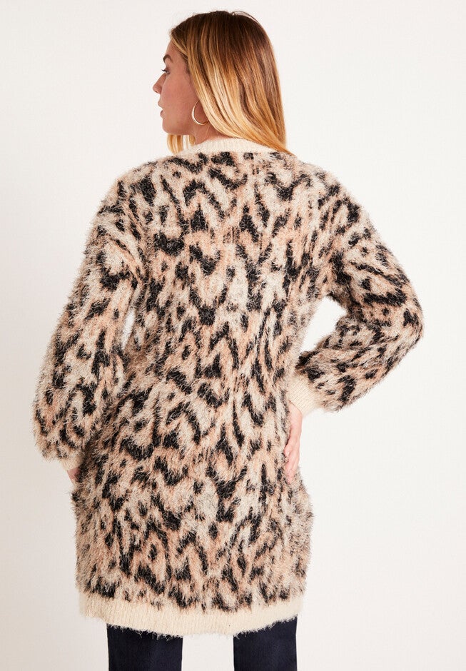 Leopard-Print Eyelash Cardigan, , on-hover image number null