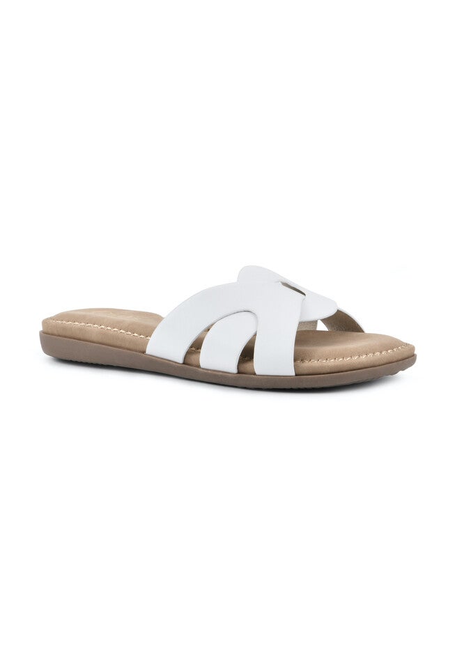 Cliffs Fortunate Slide Sandal, WHITE BURNISHED SMOOTH, hi-res image number 0