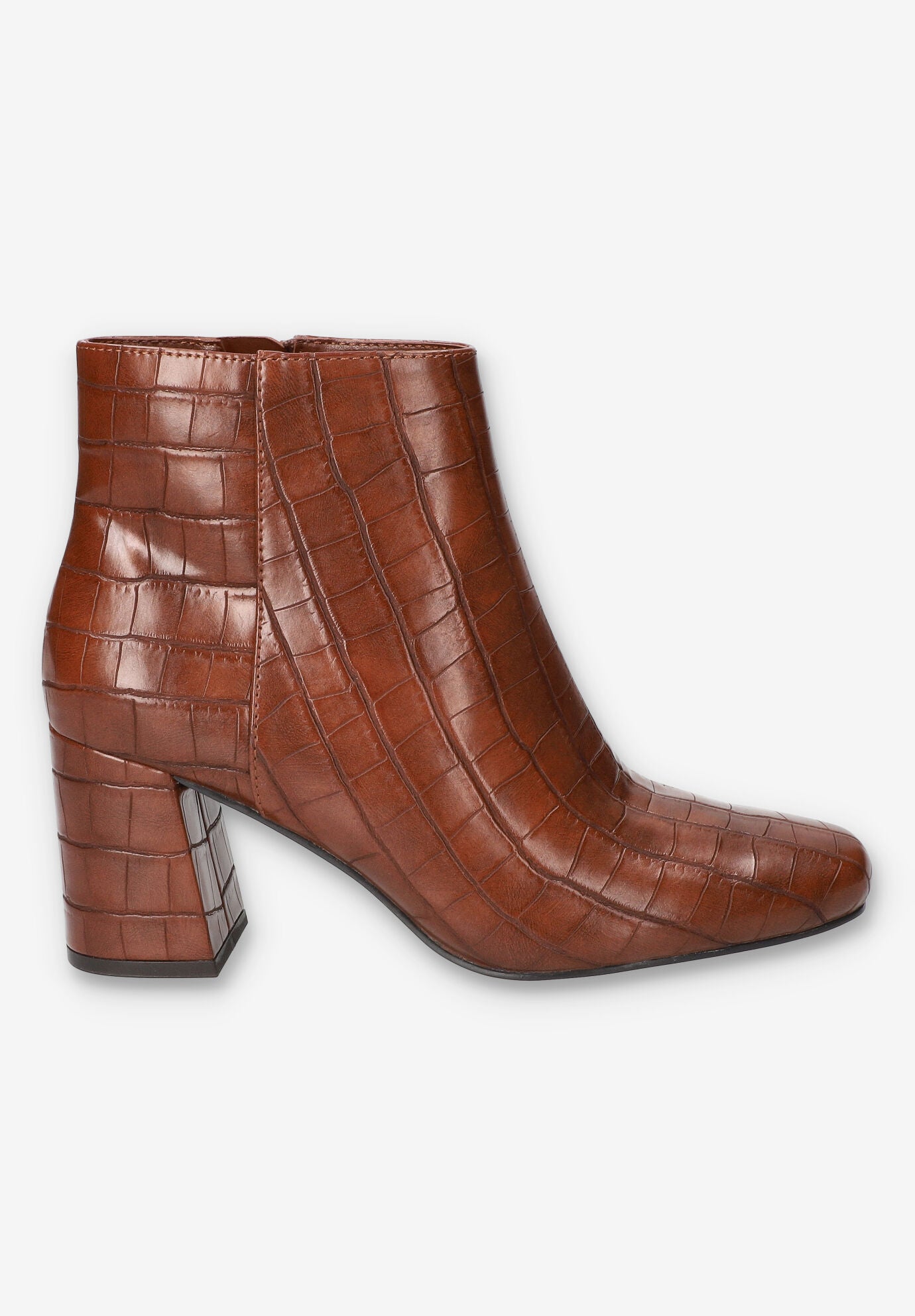Wilma Square Toe Ankle Boot, TAN CROCO, alternate image number 2
