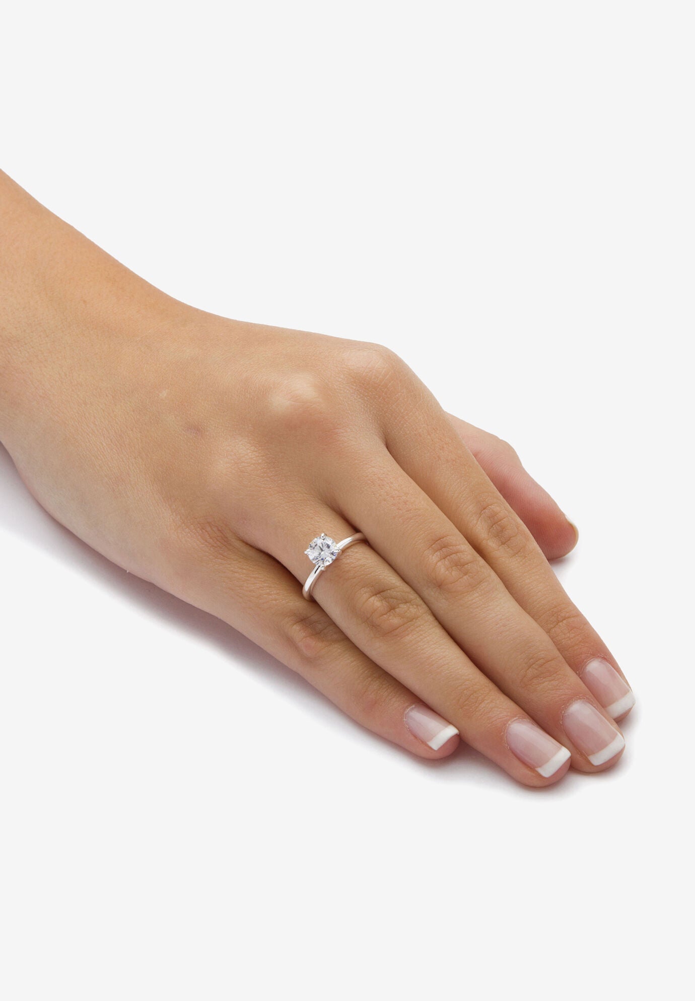 2.06 Cttw. Cubic Zirconia Sterling Silver Solitaire 2-Piece Wedding Ring Set, , alternate image number 4