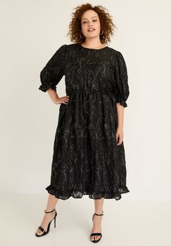 Metallic Jacquard Dress