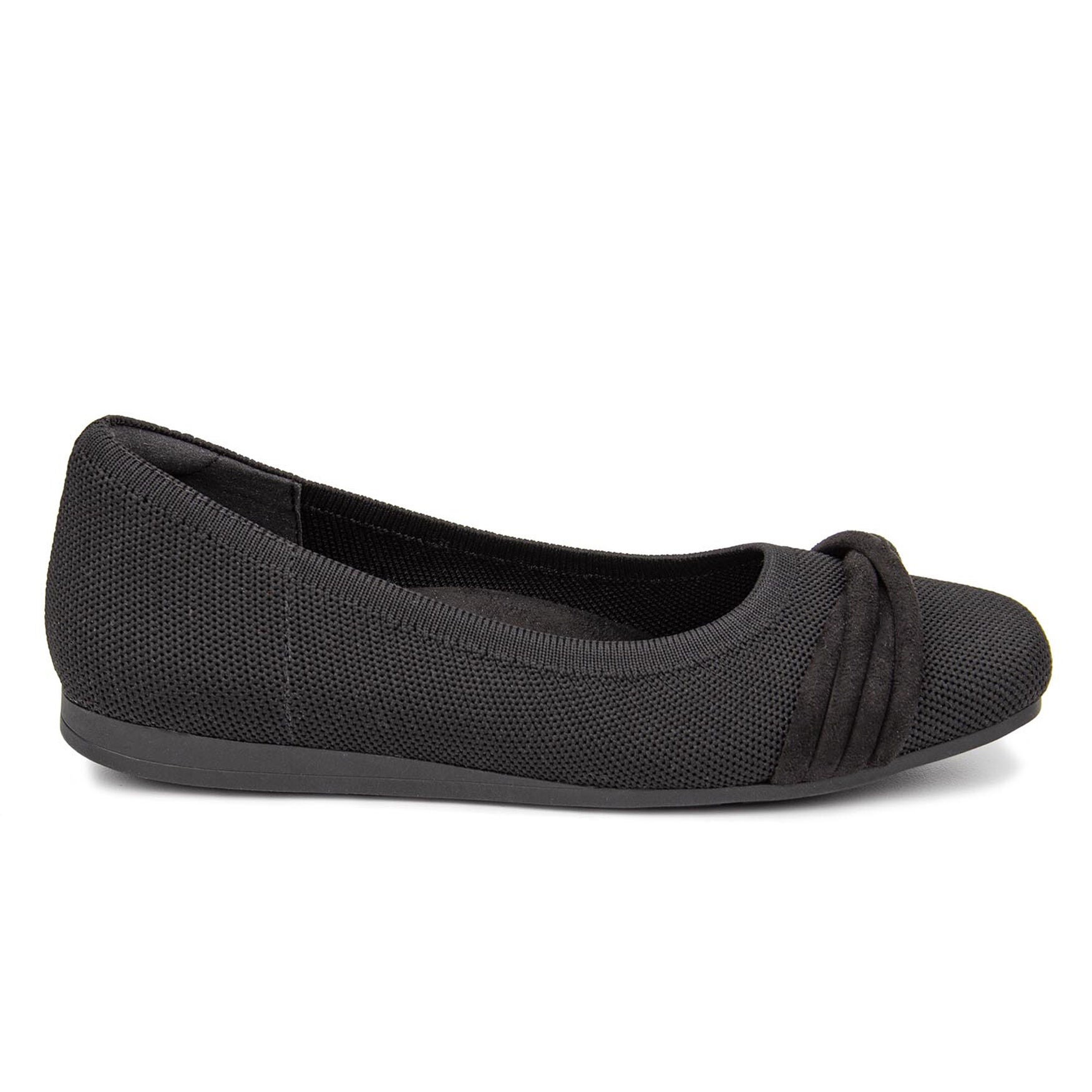 Nissa Square Toe Stretch Knit Flat, BLACK KNIT, alternate image number 2