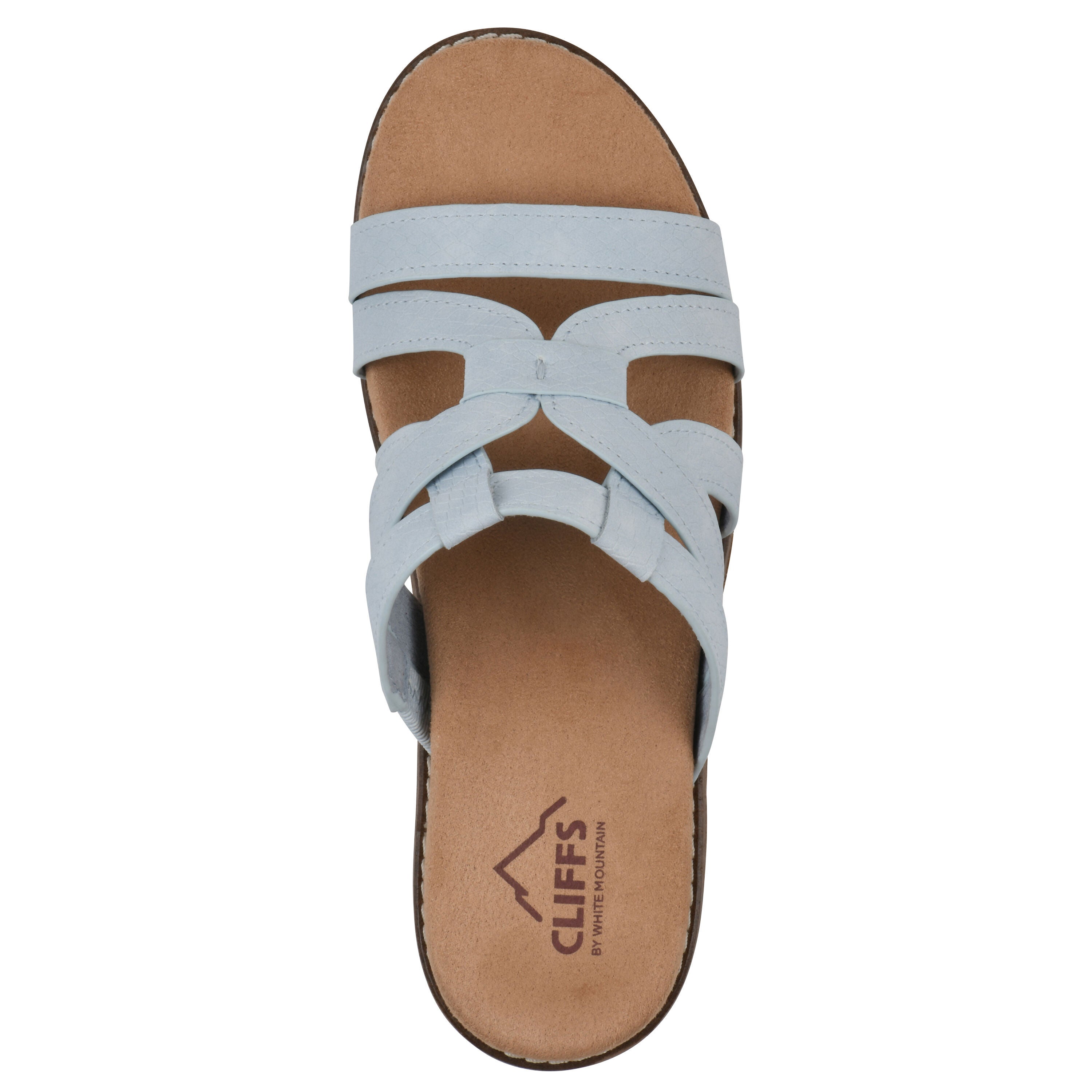 Tinisha Wedge Sandal, LIGHT BLUE EMBOSSED, alternate image number 4