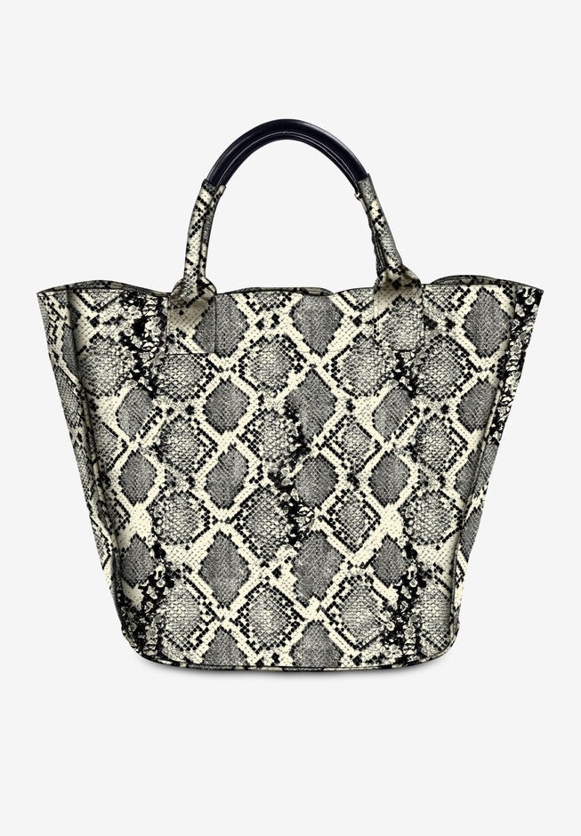 Oversized Tote Bag, IVORY SNAKE, hi-res image number null