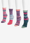 4 Pack Fairisle Crew Socks, , alternate image number null