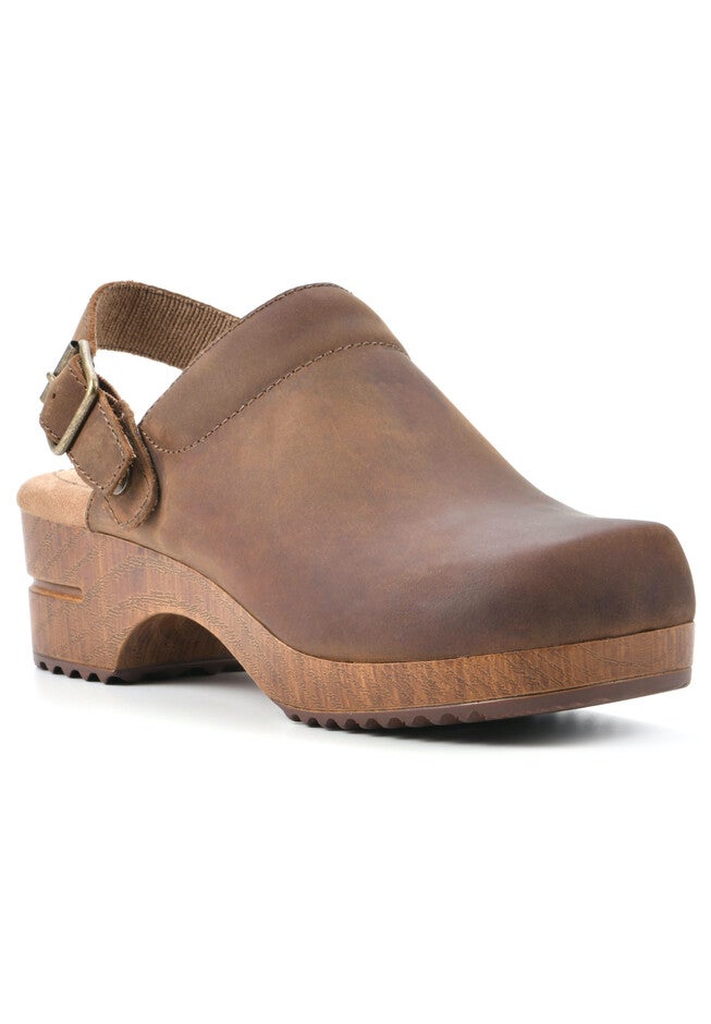 White Mountain Being Convertible Clog Mule, BROWN LEATHER, hi-res image number null