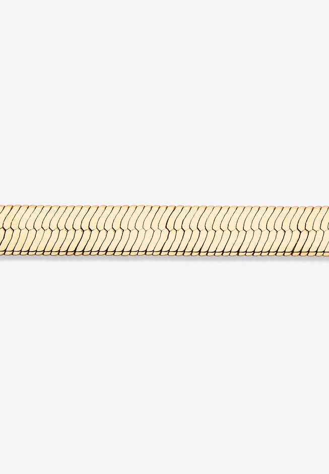 Herringbone Necklace In .925 Sterling Silver With A Golden Finish, , alternate image number null