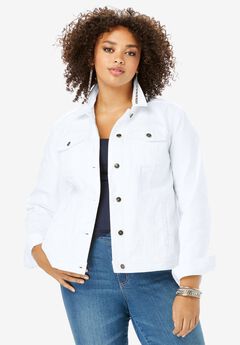 Plus Size Classic Stretch Denim Jacket