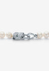 Silvertone Round Pearl And Round Cz Panther Strand Necklace (1/2 Cttw), , on-hover image number null