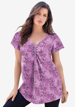 Plus Size Cotton Ultimate Flutter Sleeve Sweetheart Tee