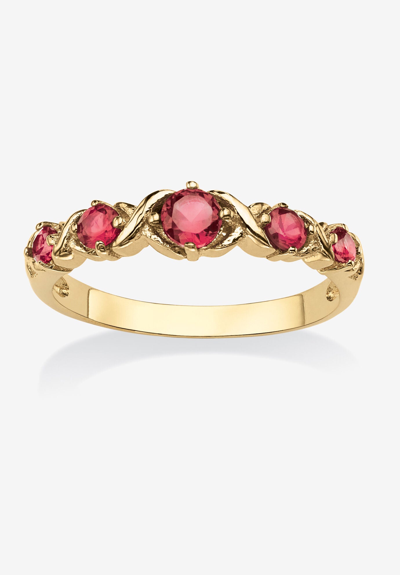 Yellow Gold-Plated Simulated Birthstone Ring, OCTOBER, hi-res image number 0