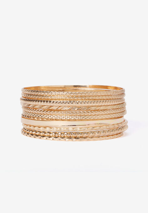 Textured Bangle Set, , on-hover image number null