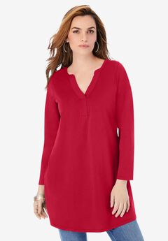 Plus Size Solid Color Tunics