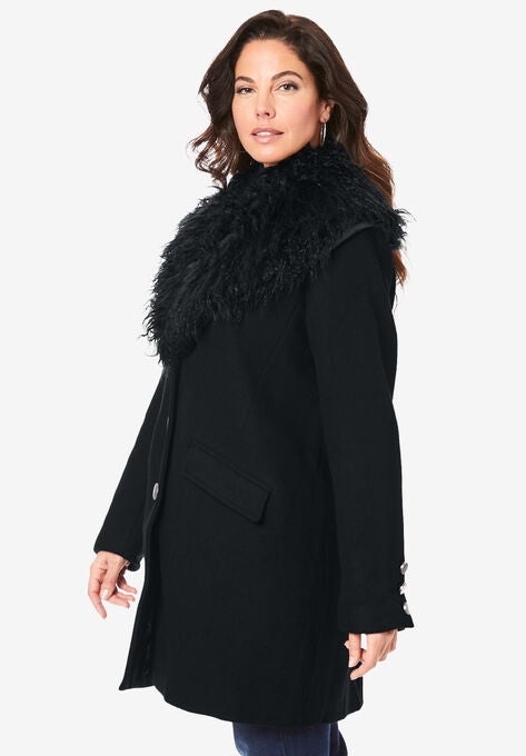 Short Wool-Blend Coat, , alternate image number null