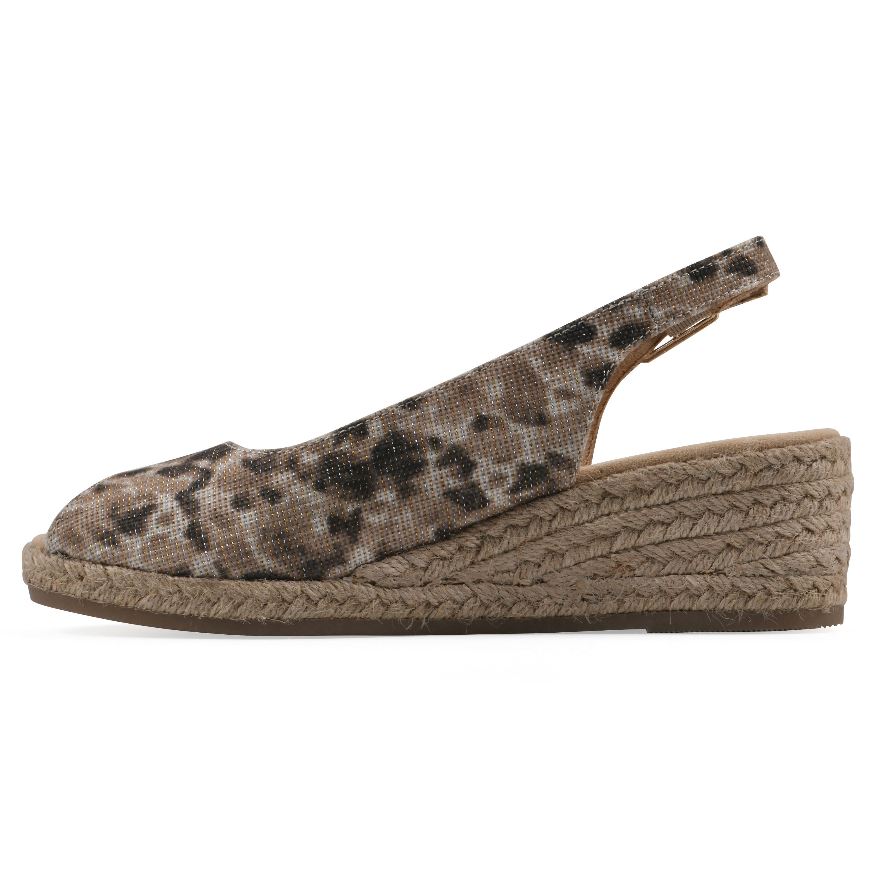Maize Espadrille Wedge Sandal, METALLIC LEOPARD, alternate image number 3