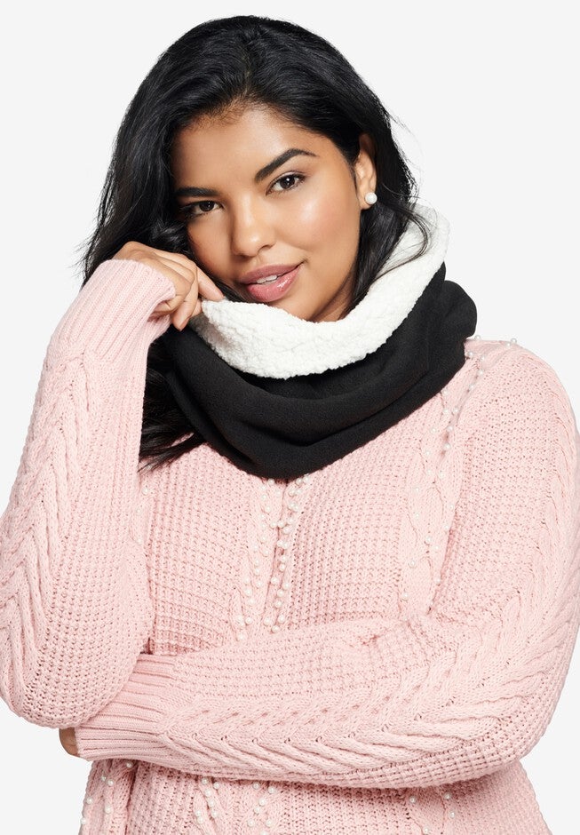 Sherpa Pullover Scarf, BLACK, hi-res image number 0