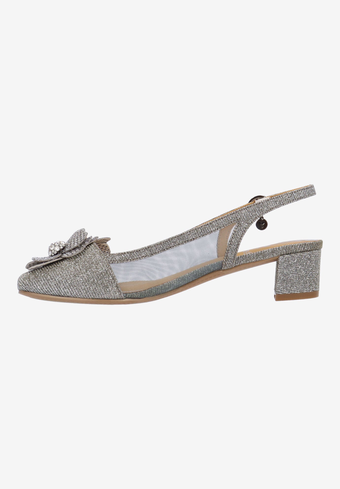 Bellina Slingback Pump, PEWTER, alternate image number 4